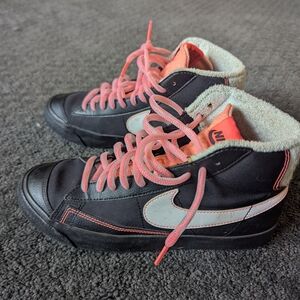 Nike High-Top Sneakers with Pink Laces